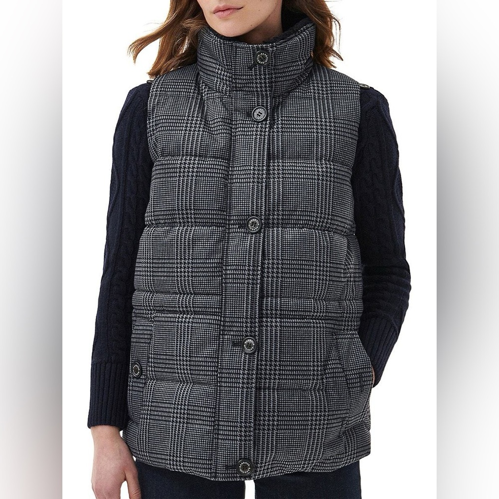 NWTs Barbour Women’s Herring Prince Of Wales Quilted Vest. Sz. 6